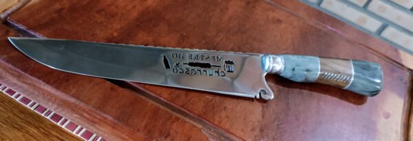 Picanheira Larga Artesanal Aço Inox 420C Lâmina Vazada "Mestre do Churrasco" - Imagem 4